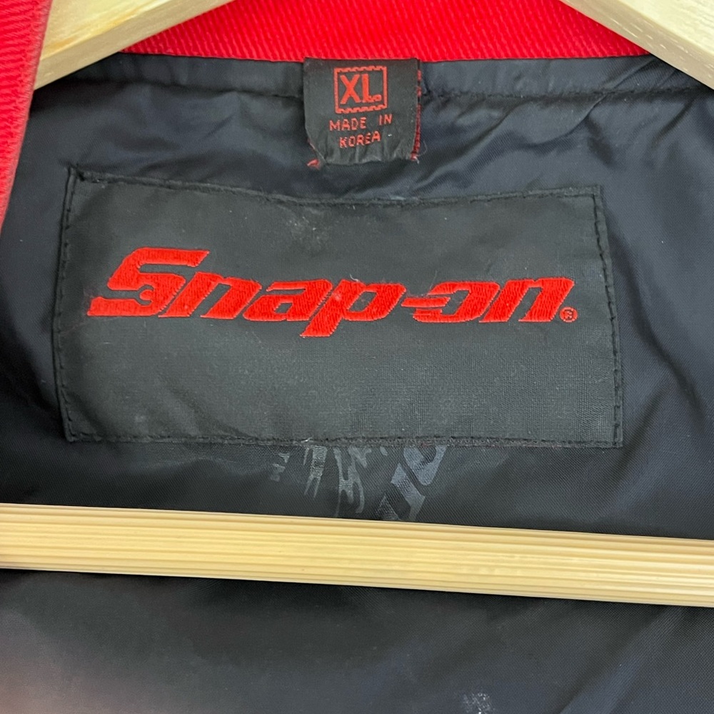 Vintage Snap-On Racing Men’s XL twill jacket embroidered red blk mechanic Y2K - Picture 12 of 16